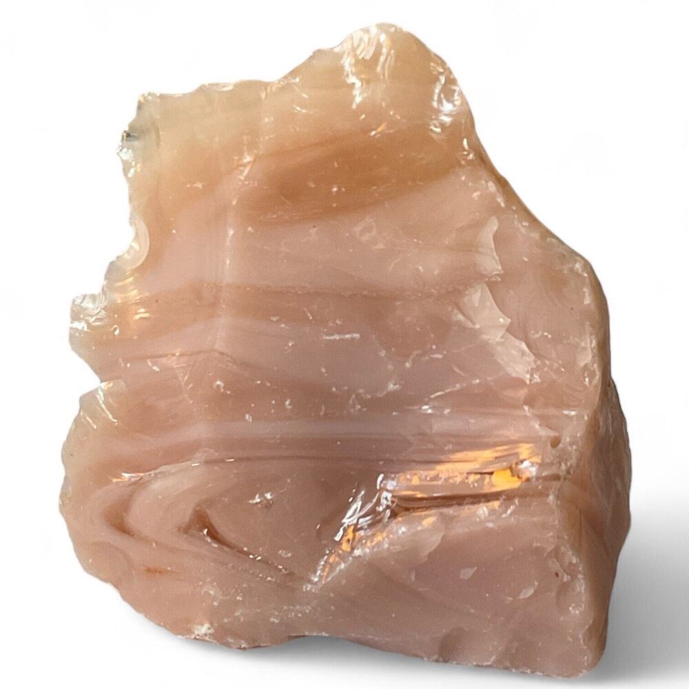 Pale Pink Cream Swirl Art Glass Cullet Slag Glass #4XL179